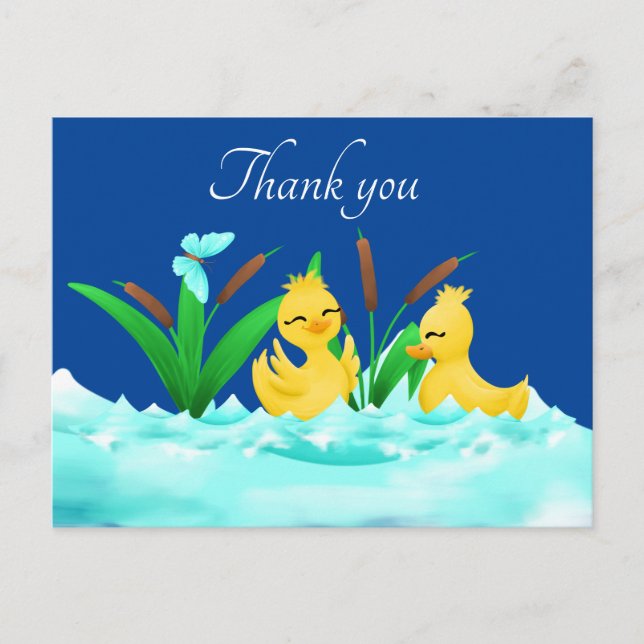 Cartão Postal patos fofos qualquer propósito obrigado (Frente)