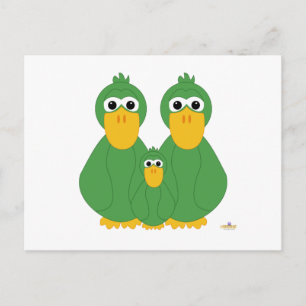 Cartão Postal Patos Verdes Idiotas E Bebê