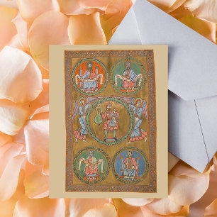 Cartão Postal Patriarcas Abraão Isaac Jacob Manuscrito Medieval