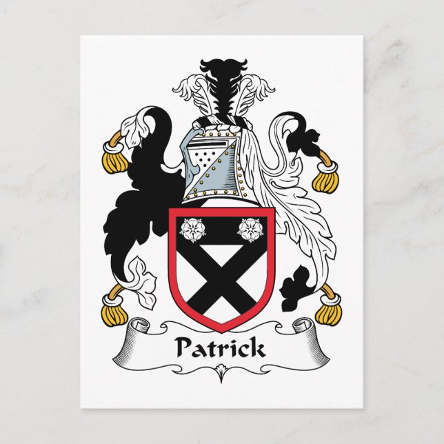 Cartão Postal Patrick Family Crest (Frente)
