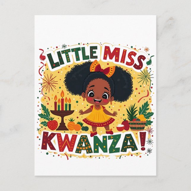 Cartão Postal Patrimônio Afro Americano Kwanaz da Menina Kwanza (Frente)