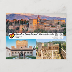 Cartão Postal Património Mundial da UNESCO - Alhambra, Granada