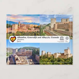 Cartão Postal Património Mundial da UNESCO - Alhambra, Granada
