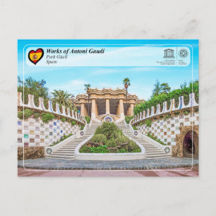 Cartão Postal Património Mundial da UNESCO - Antoni Gaudí - Park