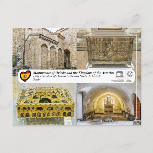 Cartão Postal Patrimônio Mundial da UNESCO - Cámara Santa de Ovi (Frente)