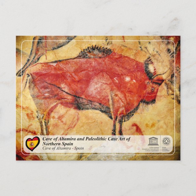 Cartão Postal Patrimônio Mundial da UNESCO - Caverna de Altamira (Frente)