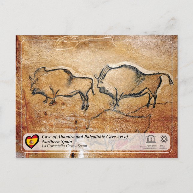 Cartão Postal Patrimônio Mundial da UNESCO - Caverna La Covaciel (Frente)