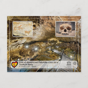 Cartão Postal Património Mundial da UNESCO - Cova de El Pendo / 