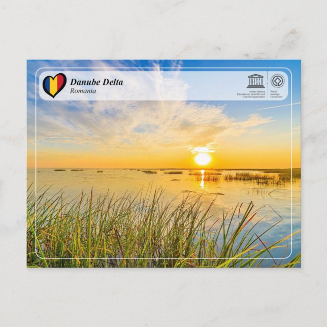 Cartão Postal Patrimônio Mundial da UNESCO - Delta do Danúbio (Frente)