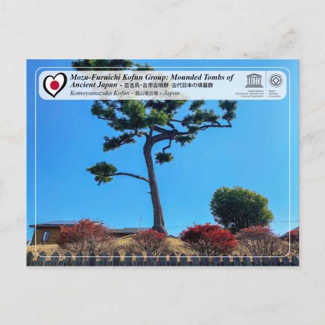 Cartão Postal Patrimônio Mundial da UNESCO - Mozu Kofun - Komoya (Frente)
