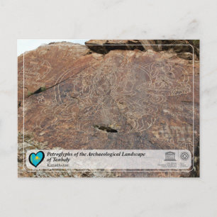 Cartão Postal Património Mundial da UNESCO - Petroglifos de Tanb