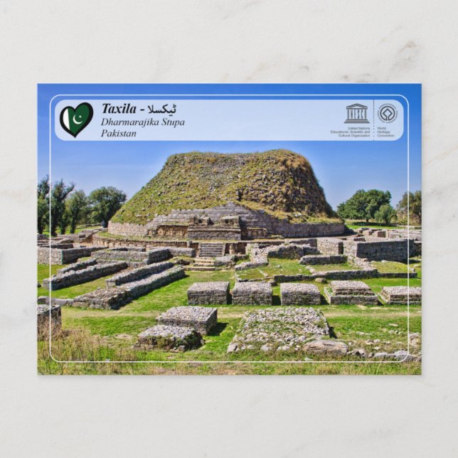 Cartão Postal Patrimônio Mundial da UNESCO - Taxila - Estupa Dha (Frente)