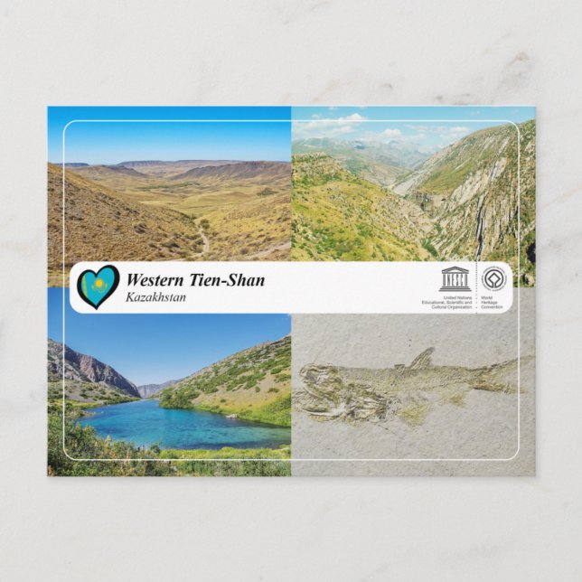 Cartão Postal Patrimônio Mundial da UNESCO - Tien-Shan Ocidental (Frente)