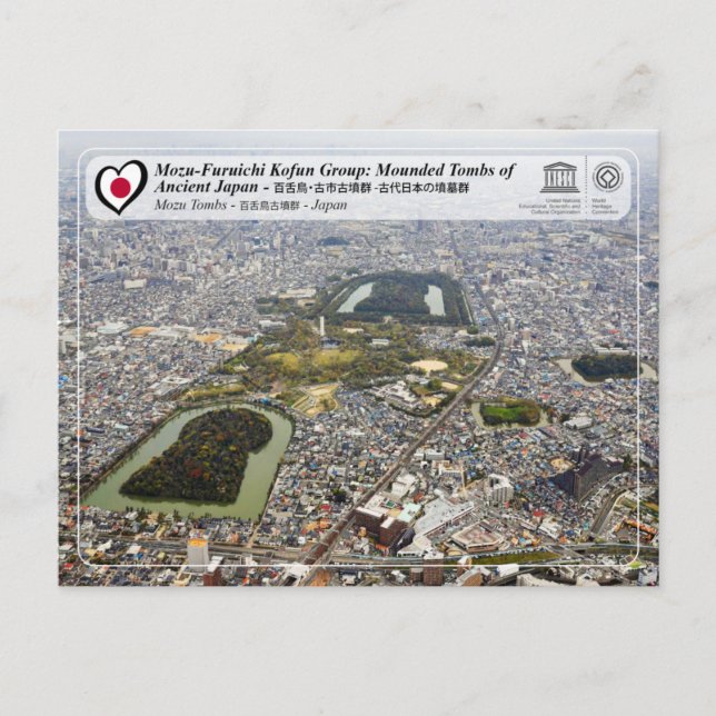 Cartão Postal Patrimônio Mundial da UNESCO - Tumbas de Mozu - 百舌 (Frente)