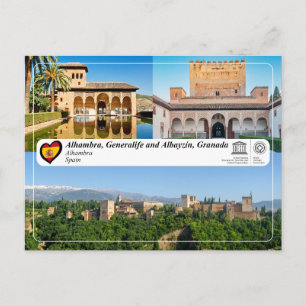 Cartão Postal Património Mundial UNESCO - Alhambra, Granada