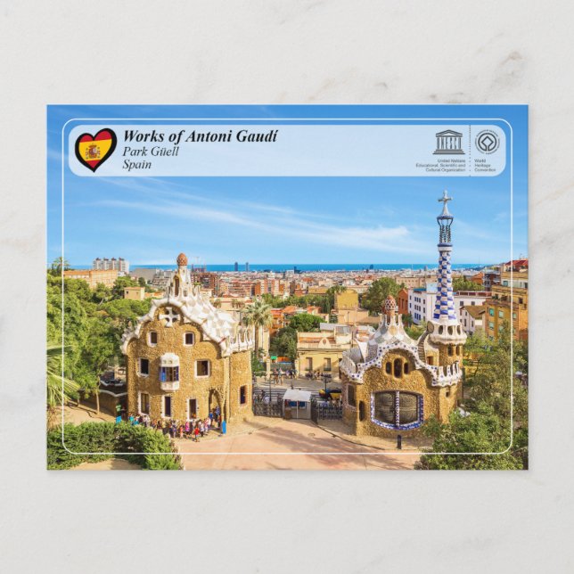 Cartão Postal Património Mundial UNESCO - Antoni Gaudí - Park Gü (Frente)