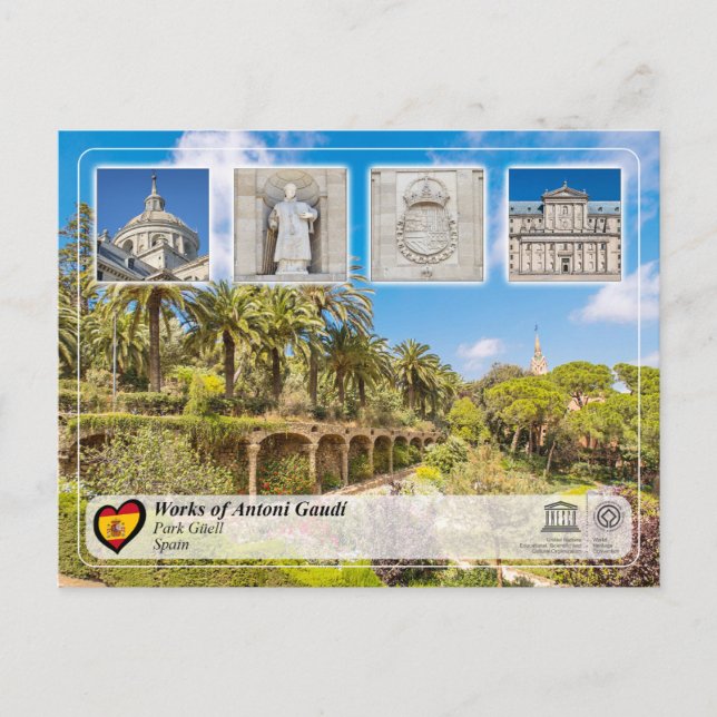 Cartão Postal Património Mundial UNESCO - Antoni Gaudí - Park Gü (Frente)