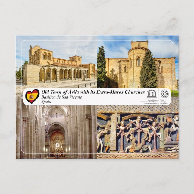 Cartão Postal Património Mundial UNESCO - Ávila - Basílica de Sa (Frente)