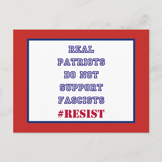 Cartão Postal Patriotas Reais Não Suportam Fascistas Resistem (Frente)