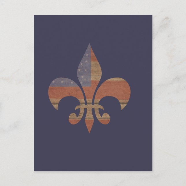 Cartão Postal Patriotic Fleur De Lis (Frente)