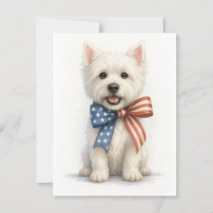 Cartão Postal Patriotic Westie