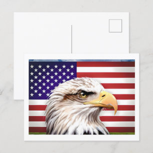 Cartão postal patriótico águia da bandeira america