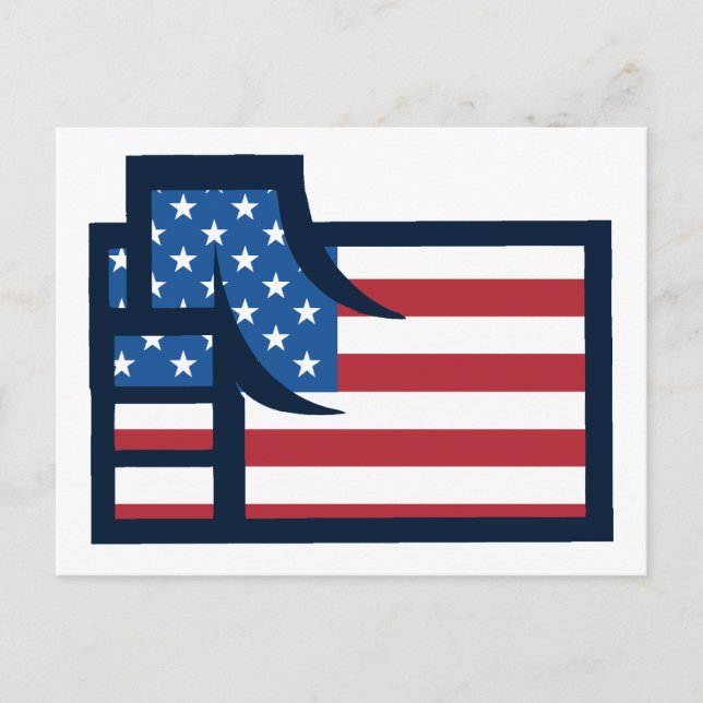 Cartão Postal Patriótico Americano (Frente)