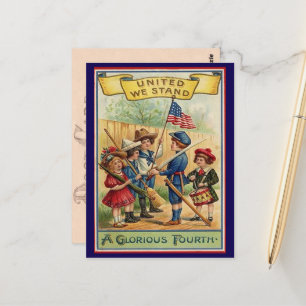 Cartão Postal Patriótico Cute Vintage