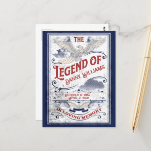 Cartão Postal Patriótico no Funeral Veterano da Memória Amante