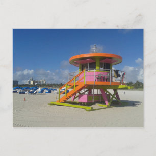 Cartão Postal Patrulha de praia dos salva-vidas em Miami Beach #