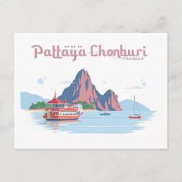 Cartão Postal Pattaya Chonburi Tailândia Pastel Viagem