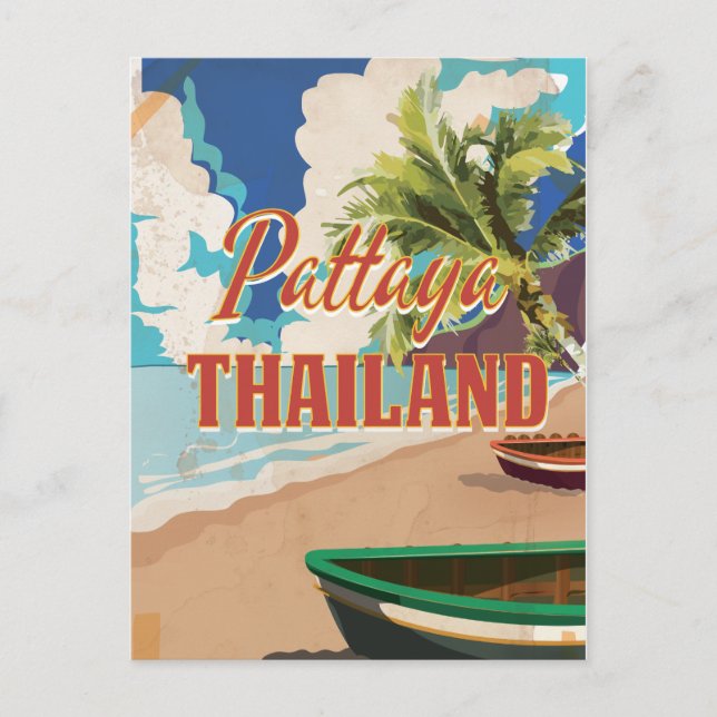Cartão Postal Pattaya Thailand Viagens vintage (Frente)