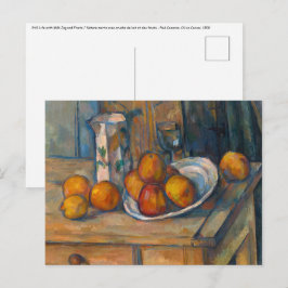 Cartão Postal Paul Cezanne - A Vida Estática com Jug de Leite e 