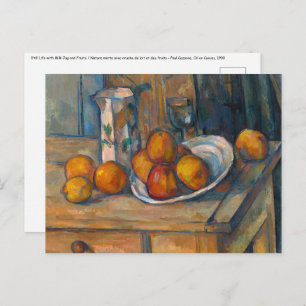 Cartão Postal Paul Cezanne - A Vida Estática com Jug de Leite e