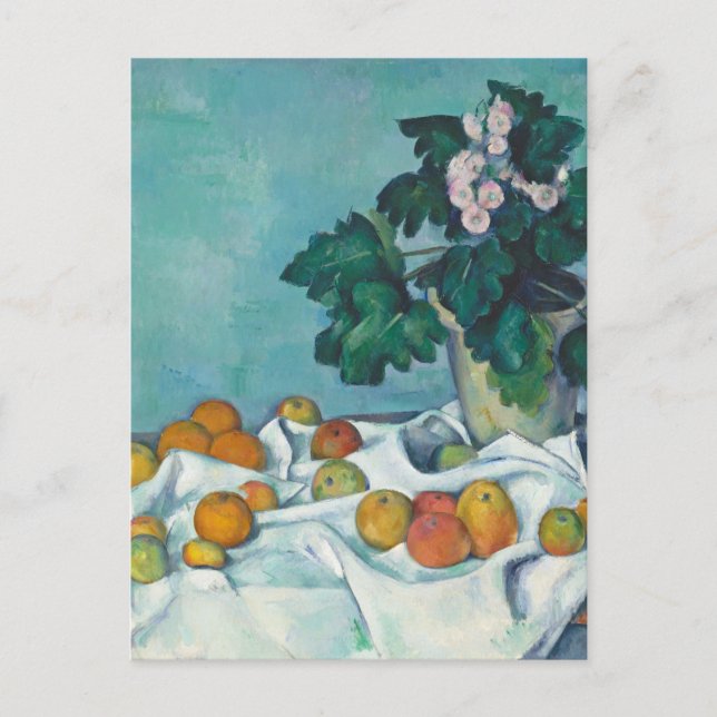 Cartão Postal Paul Cézanne ainda vive com maçãs e primroses (Frente)
