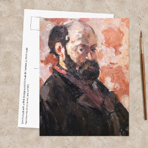 Cartão Postal Paul Cezanne - Autorretrato com fundo rosa