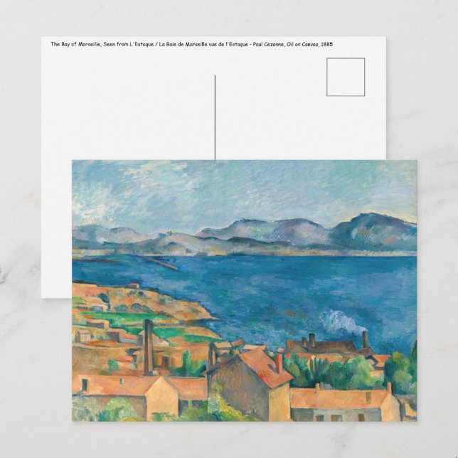 Cartão Postal Paul Cezanne - Baía de Marselha, Vista de Estaque (Frente/Verso)
