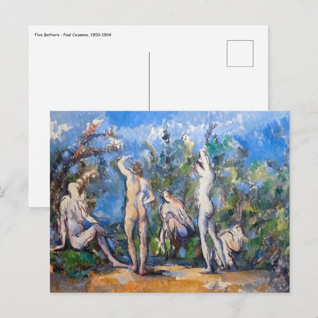 Cartão Postal Paul Cezanne - Cinco Bathers (Frente/Verso)