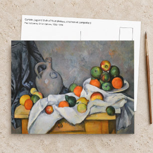 Cartão Postal Paul Cezanne - Cortina, Jarro e Fruteira
