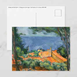 Cartão Postal Paul Cezanne - Estaque com Telhados Vermelhos