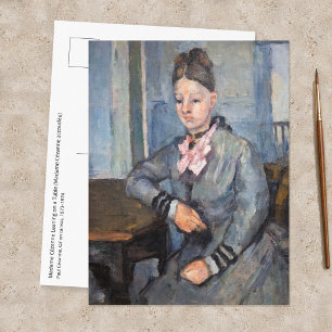 Cartão Postal Paul Cezanne - Madame Cezanne Apoiando-se numa Mes