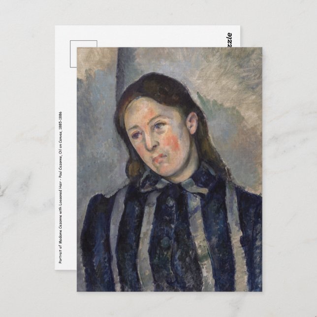 Cartão Postal Paul Cezanne - Madame Cezanne com Cabelo Solto (Frente/Verso)