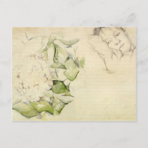 Cartão Postal Paul Cezanne - Madame Cezanne com Hortensias