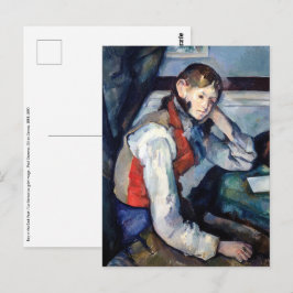Cartão Postal Paul Cezanne - Menino no Colete Vermelho