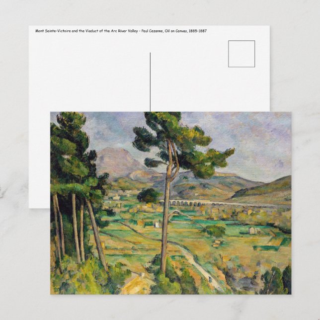 Cartão Postal Paul Cezanne - Mont Sainte-Victoire e Viaduto (Frente/Verso)