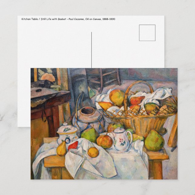 Cartão Postal Paul Cezanne - Natureza Morta com Cesto (Frente/Verso)