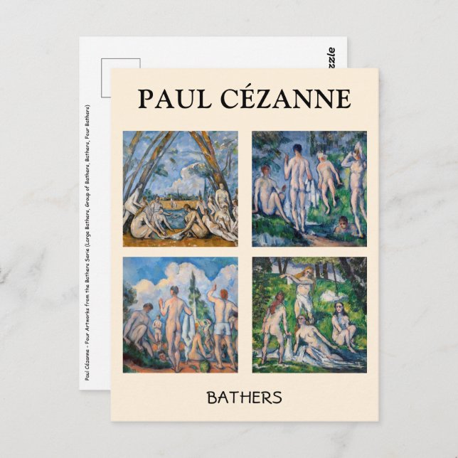 Cartão Postal Paul Cezanne - Seleção de Bathers Masterworks (Frente/Verso)