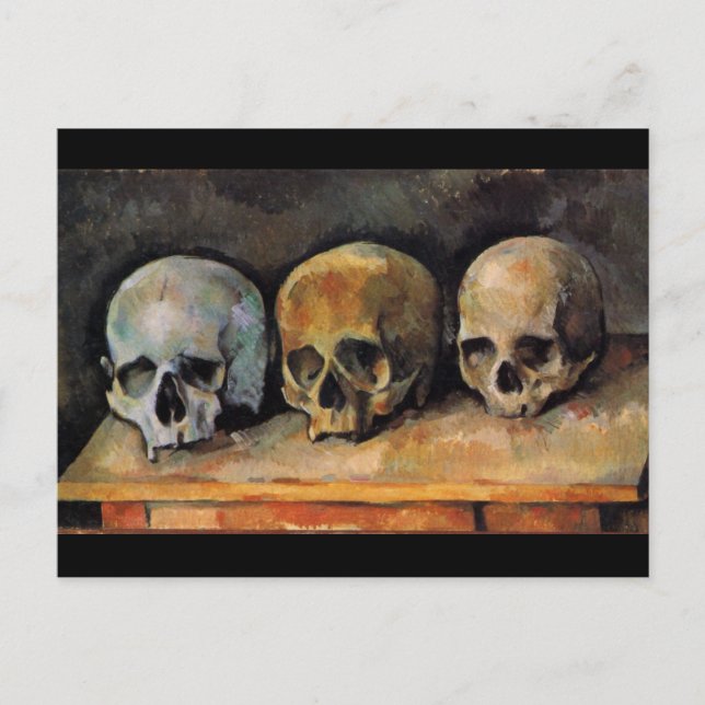 Cartão Postal Paul Cézanne Skulls Continua A Vida Bela Arte (Frente)