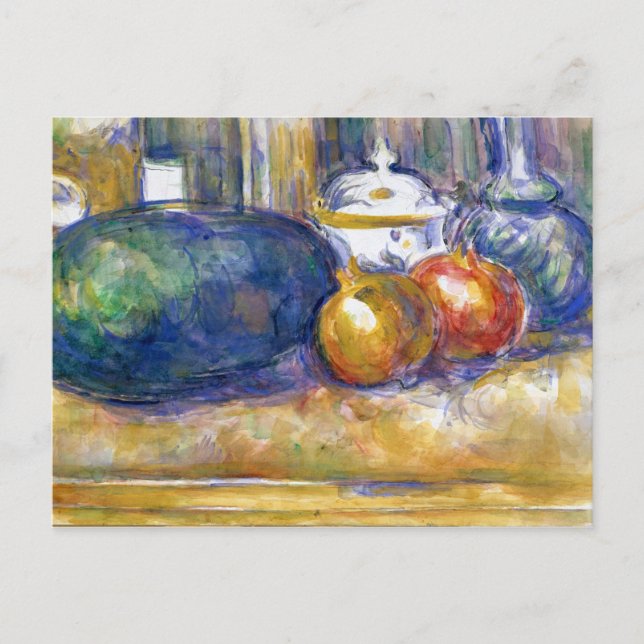 Cartão Postal Paul Cezanne Stress Life Watermelon Pomegranates (Frente)