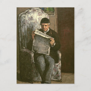 Cartão Postal Paul Cezanne The Artist's Father, Reading "L'�v�